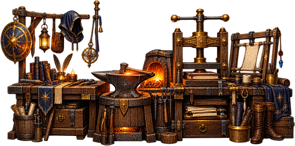 The Bindery Forge and its anvil