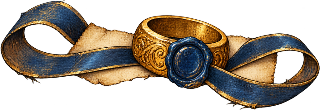 A ring sealed in blue wax